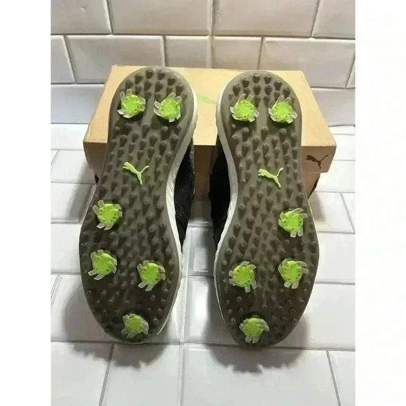 Puma Ignite Pwrcage Jrs Golf Shoes Black And Silver Waterproof 7C Juniors - Picture 5 of 14